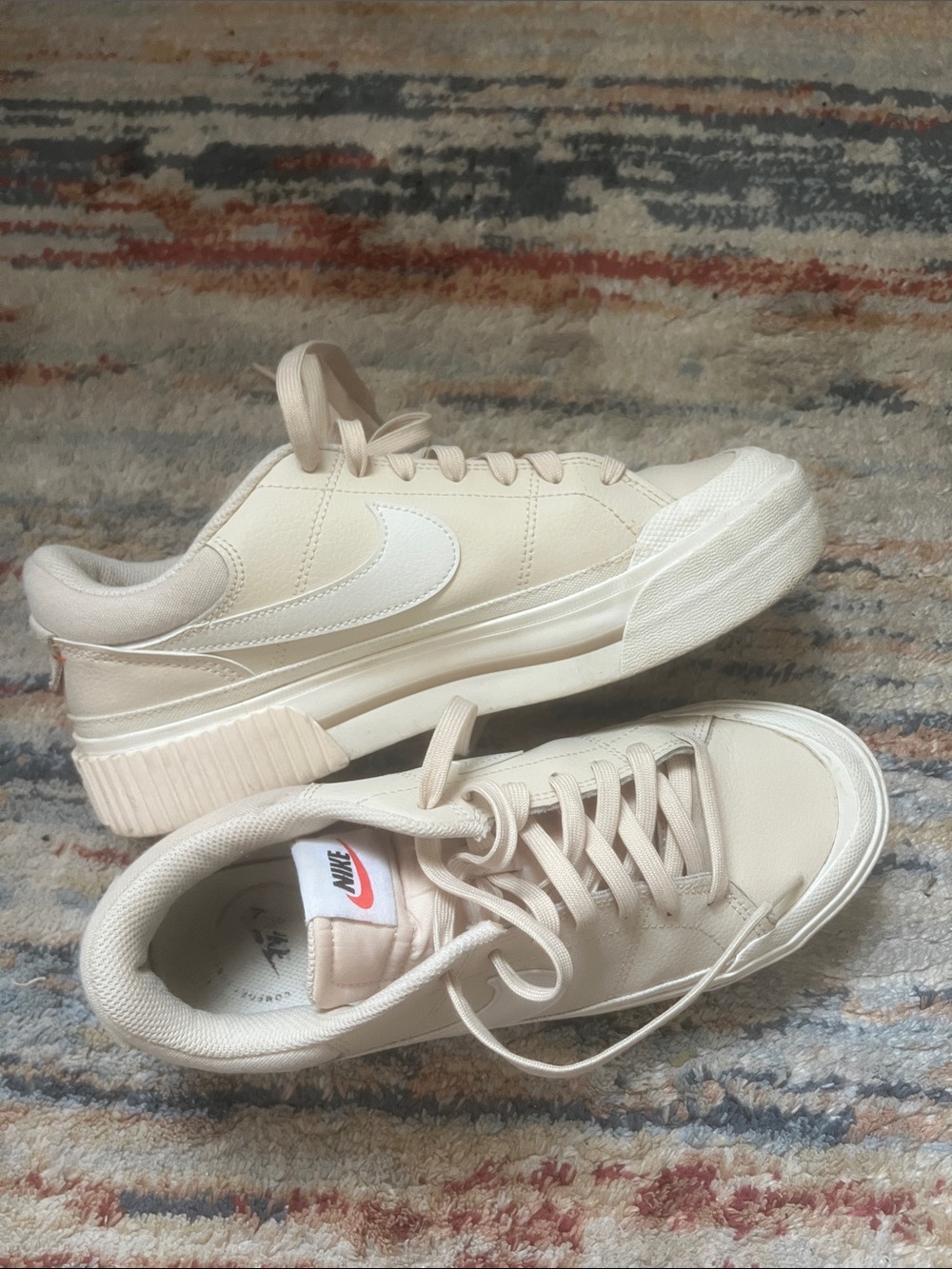 Nike Women's Cream Low-Top Platform Sneakers